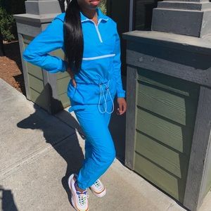 Fashion Nova Blue Track Set